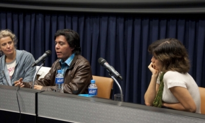 Cathy de Haan, Robinson Díaz y Gabriela Yepes.