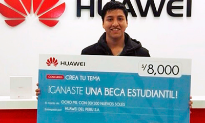 José Flores Antonio, alumno de Comunicación. Foto: Huawei, tomada de RPP.
