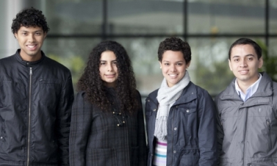 Alfredo Mantovani, Naomi Moreno, Claudia García y Piero Arbulú, de Ingeniería Industrial.