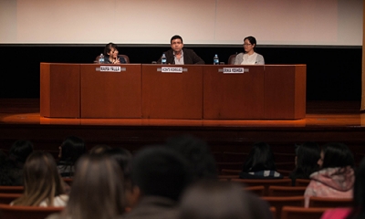 Maira Falla, Vicente Rodríguez y Érika Yoshida, profesores de Psicología.
