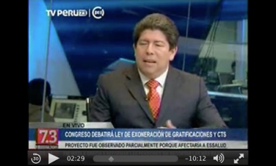 El profesor Jorge Ochoa en TV Perú.