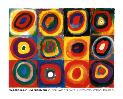 Cuadrados con círculos con-céntricos,  Wassily Kandinsky, 1913, ulima, arquitetura 