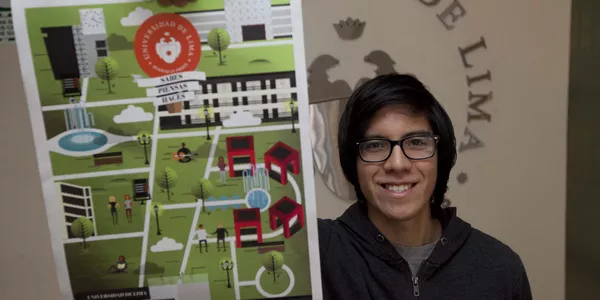 El diseño de Sebastian Flores La Vera (Comunicación) será la carátula del cuaderno Ulima 2015-2.