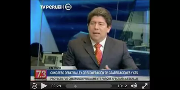 El profesor Jorge Ochoa en TV Perú.